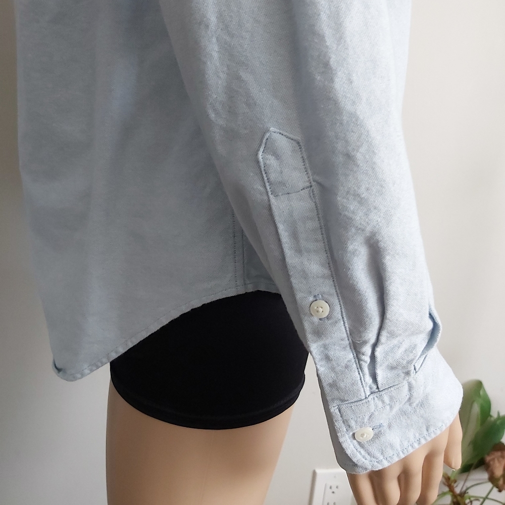 Fossil light blue chambray button down shirt long sleeves - Picture 6 of 15